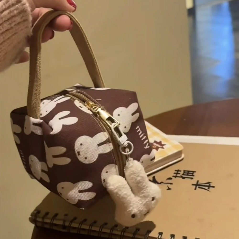 Beauty Preservation Makeup Bag - Brązowa kosmetyczka z nadrukiem Miffy, kwadratowa